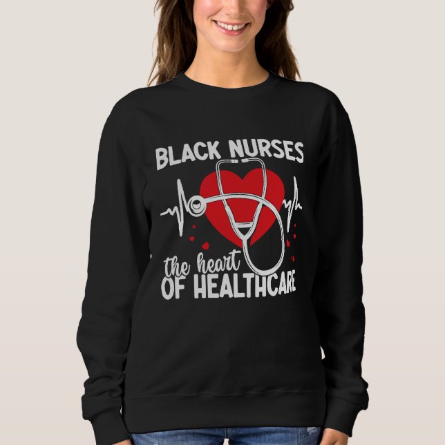 Sweatshirt Black Healthcare Worker African Nurse Nursing Enth (Devant)