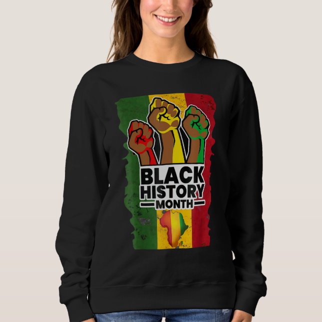 Sweatshirt Black History Month 2023 Hand Strong African Ameri (Devant)