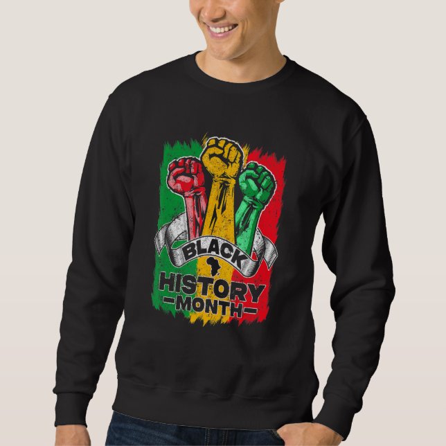 Sweatshirt Black History Month 2023 Hand Strong African Ameri (Devant)