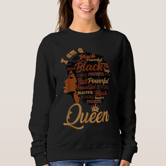 Sweatshirt Black History Month African Queen American Hair Wo (Devant)