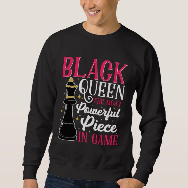 Sweatshirt Black History Month Black Women Queen Chess (Devant)