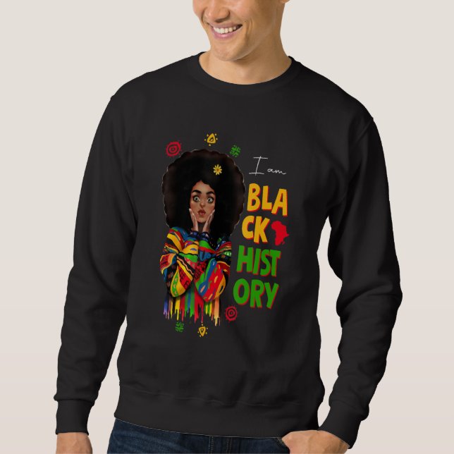 Sweatshirt Black History Month Shirt Girls African Woman Afro (Devant)