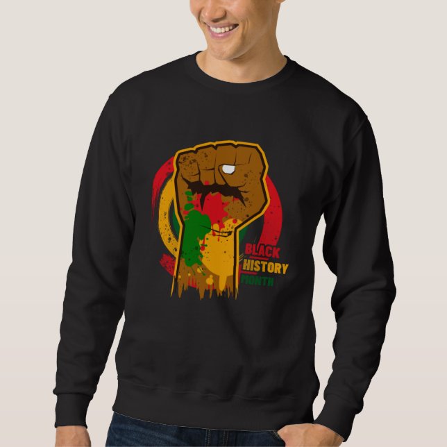 Sweatshirt Black history month with african map flag for afro (Devant)