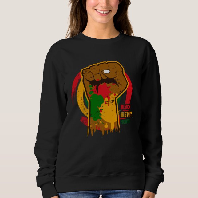 Sweatshirt Black history month with african map flag for afro (Devant)