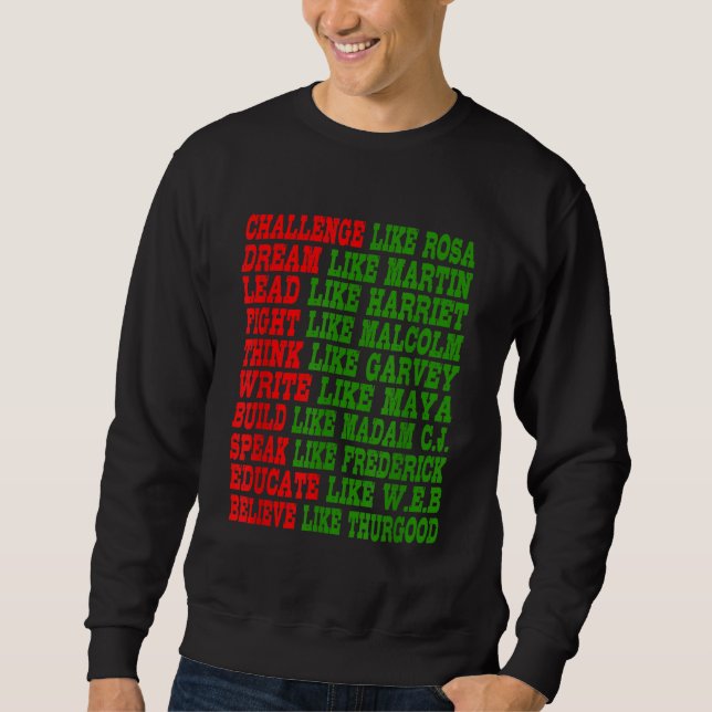 Sweatshirt Black History Moth Pride Black Power Leaders (Devant)