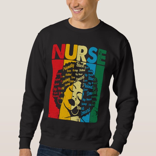 Sweatshirt Black History Nurse African American Pride Afro Wo (Devant)