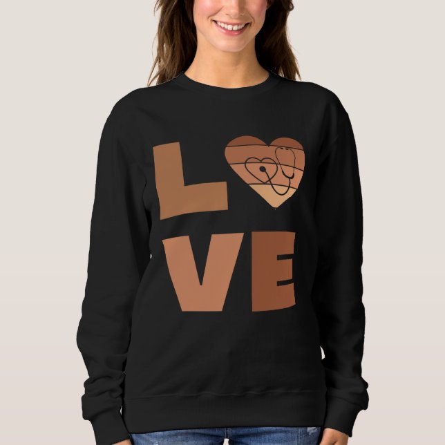 Sweatshirt Black History Nurse Proud Black Nurse Love African (Devant)