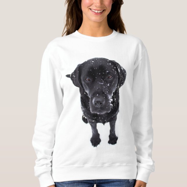 Sweatshirt Black Lab - Chiot de neige du Labrador (Devant)