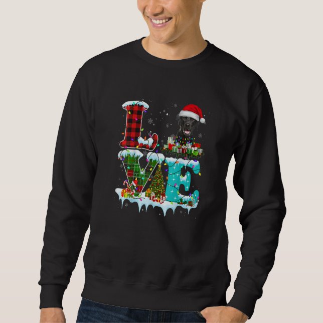 Sweatshirt Black Lab Christmas Tree Light Pajama Dog Xmas (Devant)