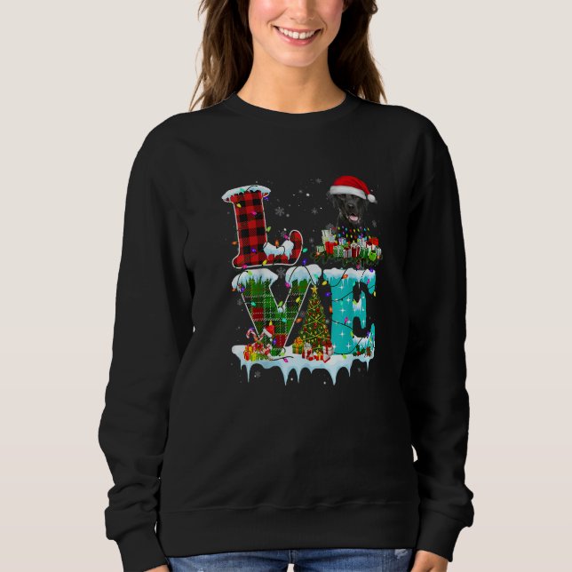 Sweatshirt Black Lab Christmas Tree Light Pajama Dog Xmas (Devant)