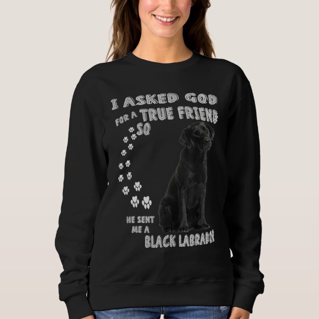 Sweatshirt Black Lab Dit Maman Papa Imprimer Mignonne Labrado (Devant)