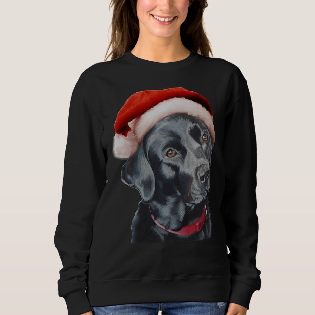 Sweatshirt Black Labrador À Noël (Devant)