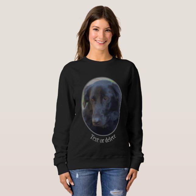 Sweatshirt Black Labrador Dog Art personnalisé (Devant entier)