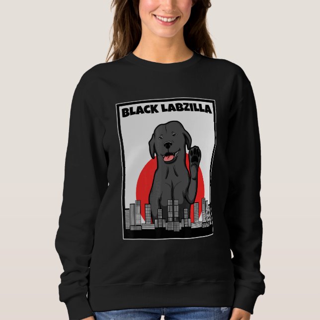 Sweatshirt Black Labzilla Lab Labrador Retriever Dogs tendanc (Devant)