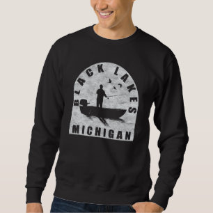 Sweatshirt Black Lakes Fishing Michigan