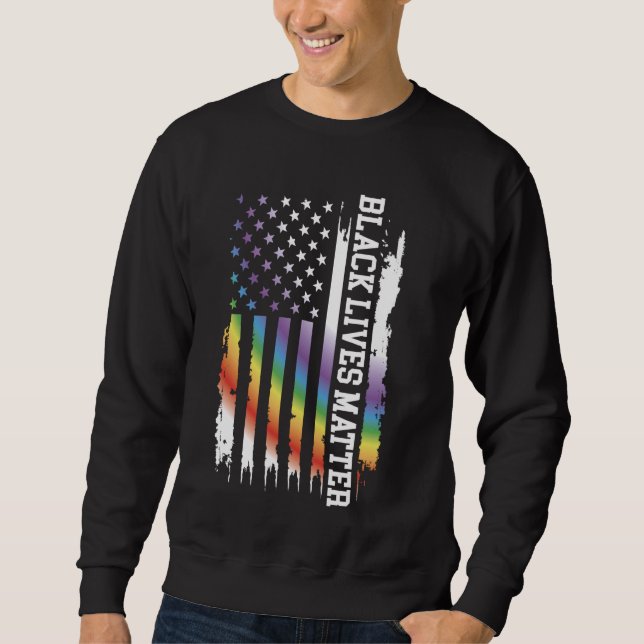 Sweatshirt Black Lives Matt États-Unis Arc en ciel avec drape (Devant)