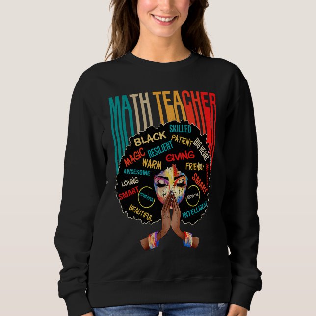 Sweatshirt Black Math Teacher Afro Love Melanin African Ameri (Devant)