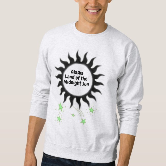 Sweatshirt Black Midnight Sun de l'Alaska Design (Devant)