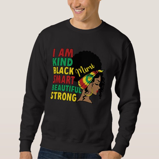 Sweatshirt Black Mimi Grandmother African American Mimi Grand (Devant)