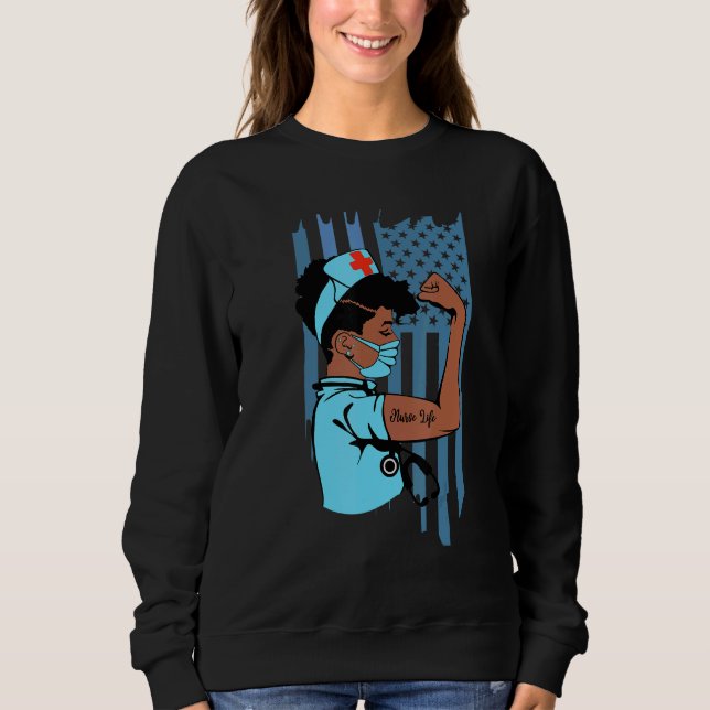 Sweatshirt Black Nurse Black Girl Magic Arican American Nurse (Devant)