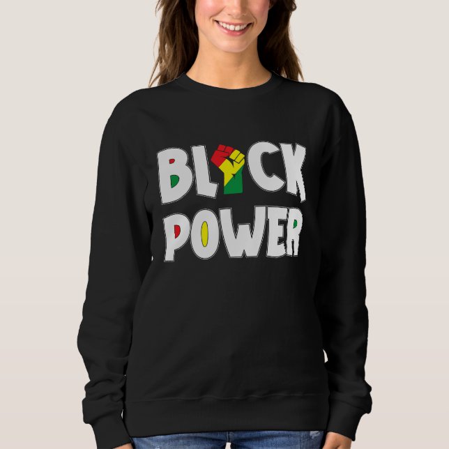 Sweatshirt Black Power African American Fist Raised Fist Blac (Devant)