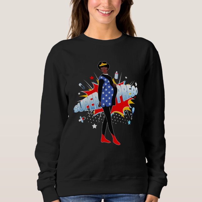 Sweatshirt Black Pregnant Moms Rock Pregnant Mom Pregnancy (Devant)