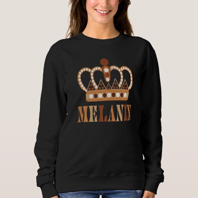 Sweatshirt Black Pride Melanin  For Women Men BLM Afro Queens (Devant)