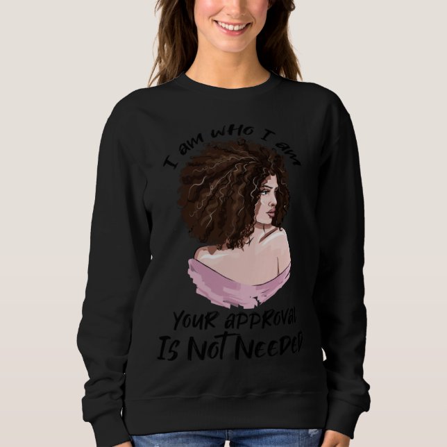 Sweatshirt Black Queen Lady Curly Natural Afro African Americ (Devant)