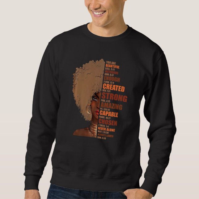 Sweatshirt Black Queen Lady Curly Naturel Afro-Africain Améri (Devant)