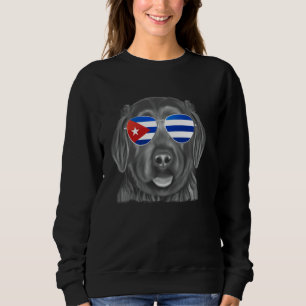 Sweatshirt Black Russian Terrier Dog Cuba Drapeau lunettes de