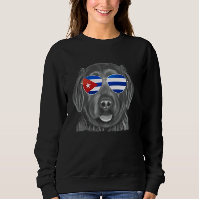 Sweatshirt Black Russian Terrier Dog Cuba Drapeau lunettes de (Devant)