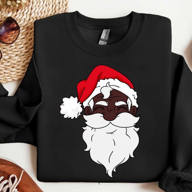 Sweatshirt Black Santa Claus African American Père Noël Face  (Créateur téléchargé)