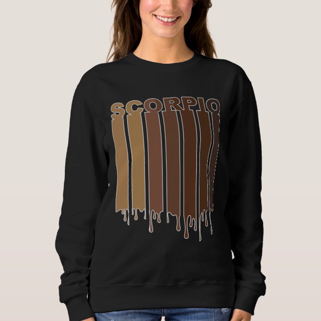 Sweatshirt Black Scorpio Zodiac Sign African American Scorpio (Devant)