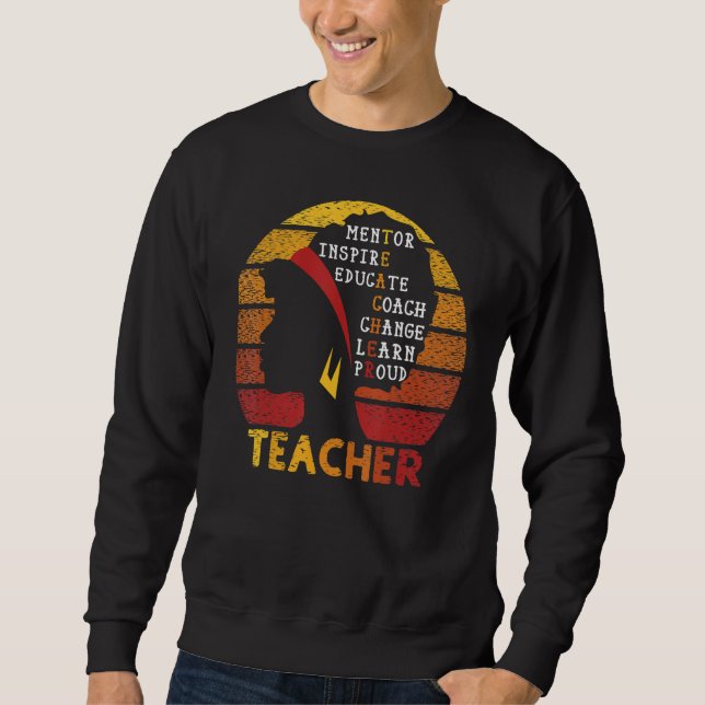 Sweatshirt Black Smart Teacher Afro Love Melanin African Amer (Devant)