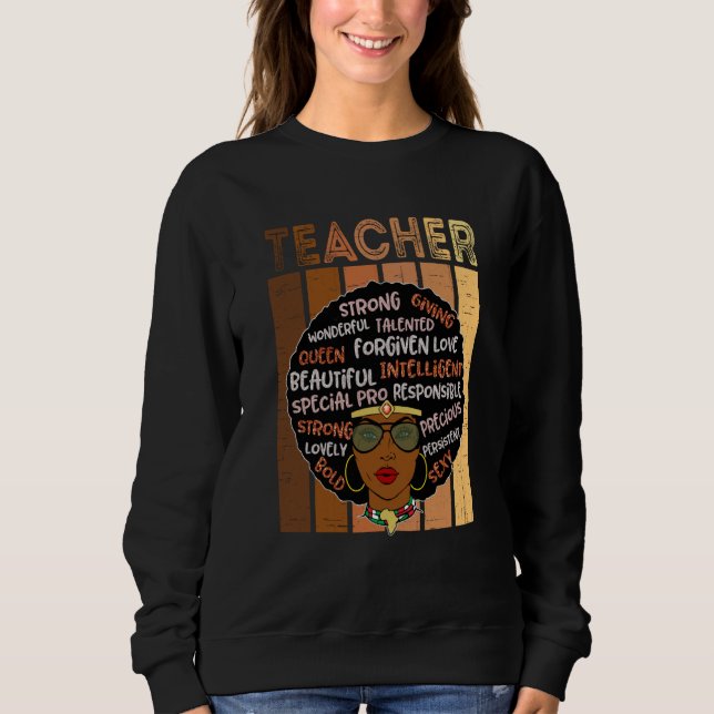 Sweatshirt Black Smart Teacher Afro Love Melanin African Amer (Devant)