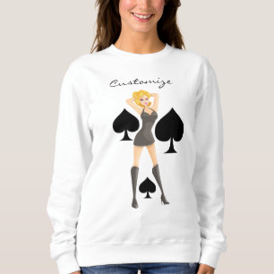 Sweatshirt Black Spades Blonde Queen Thunder_Cove