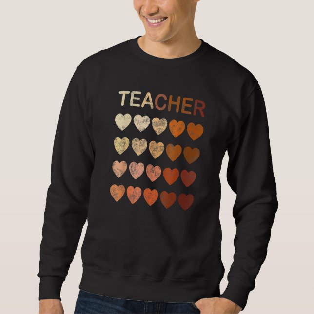 Sweatshirt Black Teacher Magic Melanin Hearts Black History M (Devant)