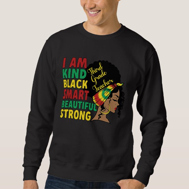 Sweatshirt Black Third Grade Teacher African American 3rd Gra (Devant)