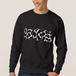 Sweatshirt Black White Maman Vache Imprimer Motif animal esth