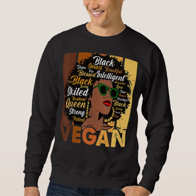 Sweatshirt Black Woman Vegans Afro Melanin Cool Black History (Devant)