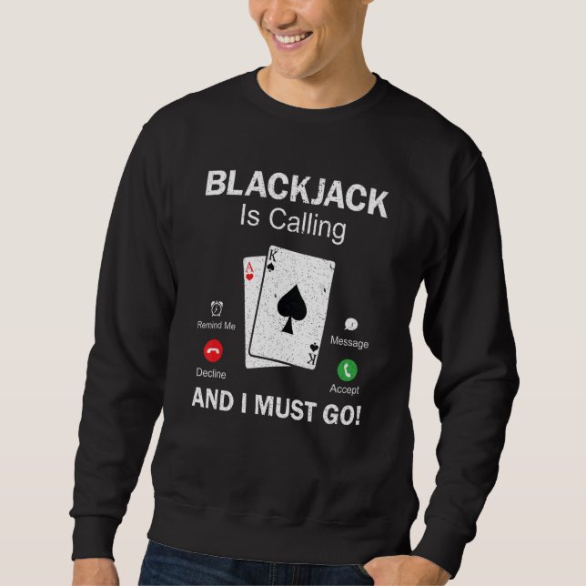 Sweatshirt BlackJack Gambling 21 Blackjack (Devant)