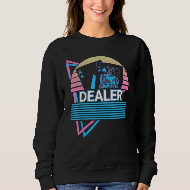 Sweatshirt Blackjack Retro Dealer (Devant)