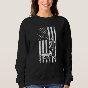 Sweatshirt Blacksmith - Forging Hammer Anvil US Drapeau Métal