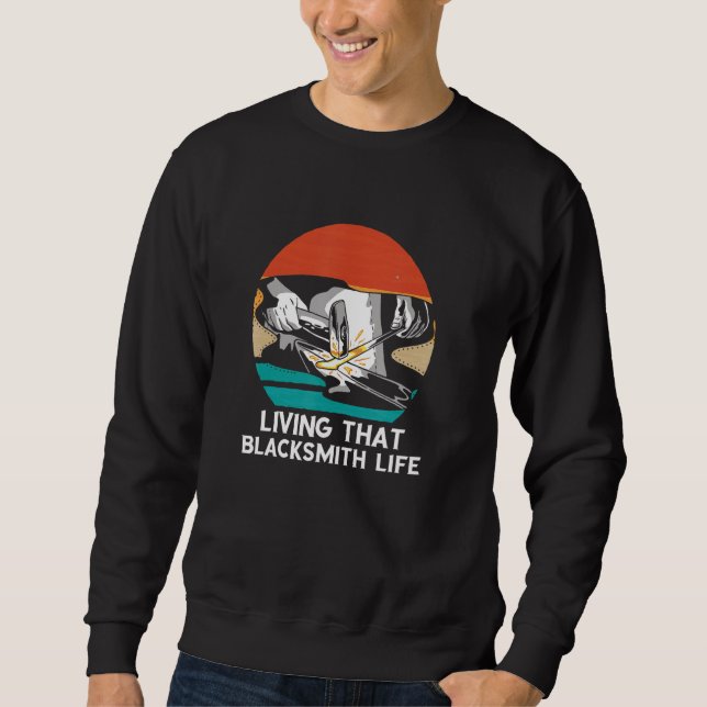 Sweatshirt Blacksmith Life Retro Forge Forge forge forge forg (Devant)