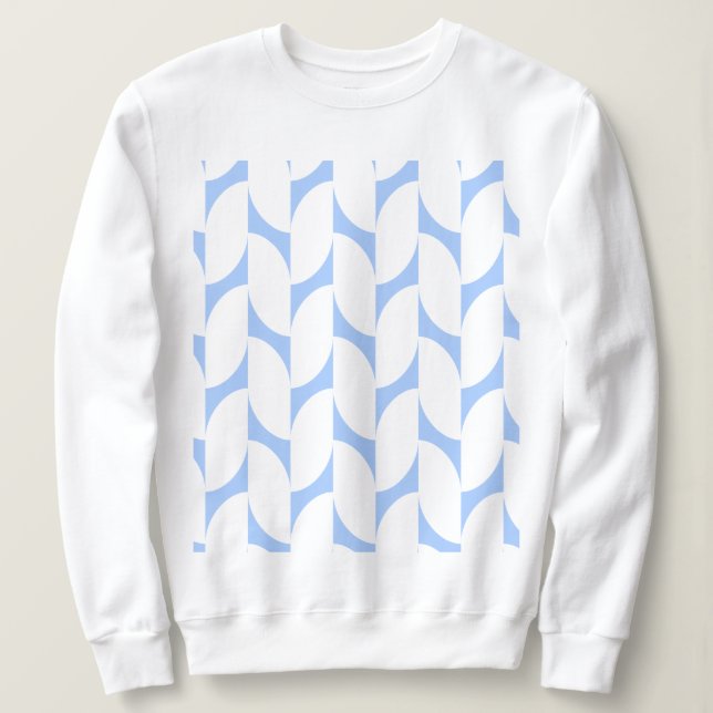 Sweatshirt blanc avec ciel bleu Abstrait géométriq (Design devant)