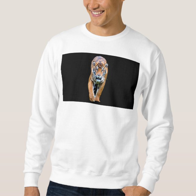 Sweatshirt blanc de base masculin marche tigre (Devant)