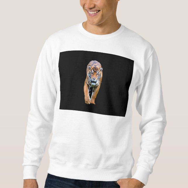 Sweatshirt blanc de base pour hommes marche Tiger  (Devant)