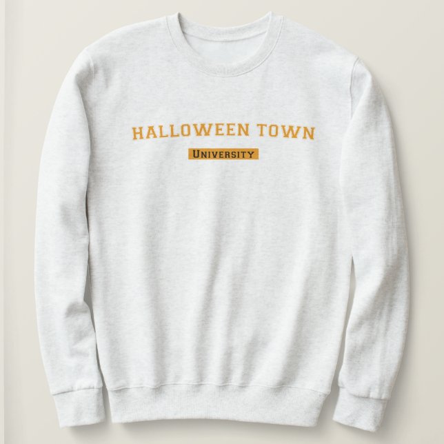 Sweatshirt blanc de l'université d'Halloween (Design devant)