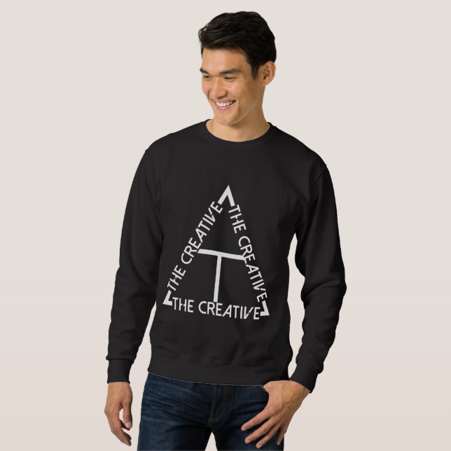 Sweatshirt Blanc de Tri Logo sur l'obscurité 2 (Devant entier)