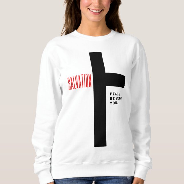 Sweatshirt blanc du salut (Devant)